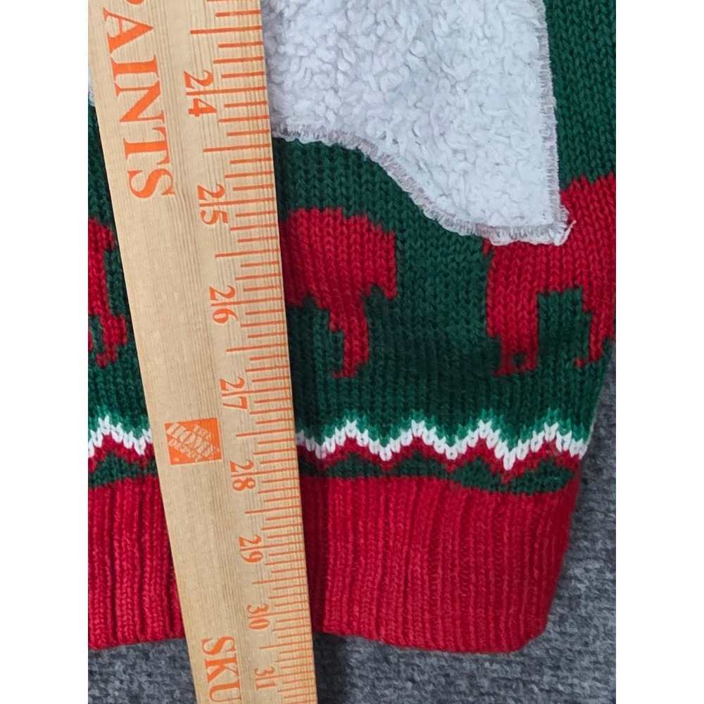 33 Degrees XXL Green Red Llama Ugly Christmas Sweater Women's Holiday‎ Knit Top - Picture 5 of 10